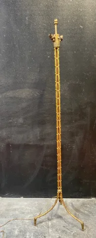 1970′ Lampadaire en Bronze Doré Maison Bagués Modèle Palmier Triple Tronc