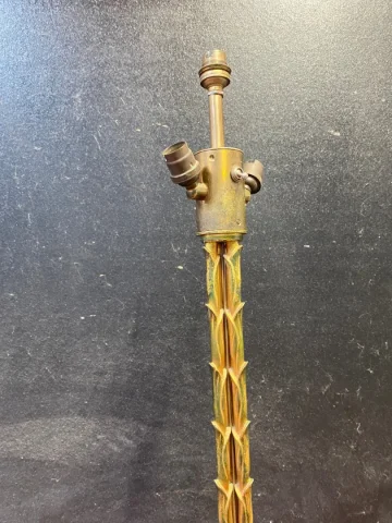 1970′ Lampadaire en Bronze Doré Maison Bagués Modèle Palmier Triple Tronc
