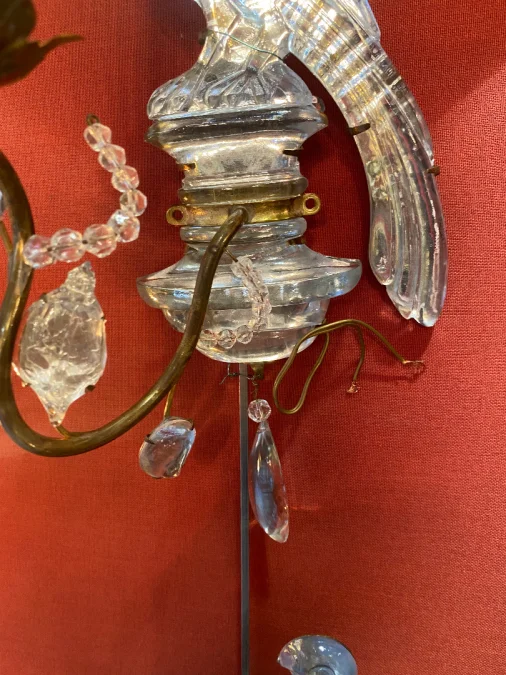 1970′ Paire D’Appliques Maison Baguès Au Perroquet A Un Bras, Binet Conique