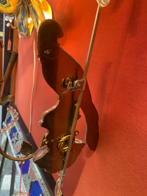 1970′ Paire D’Appliques Maison Baguès Au Perroquet A Un Bras, Binet Conique