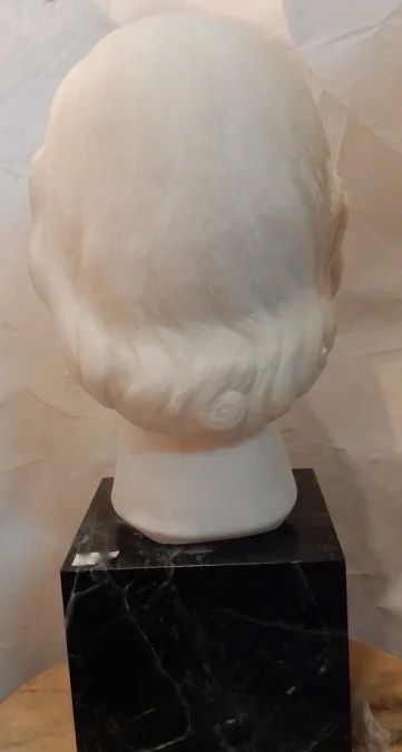 1930′ Art Déco Tête De Femme En Marbre Signée Par M. Di Domenico