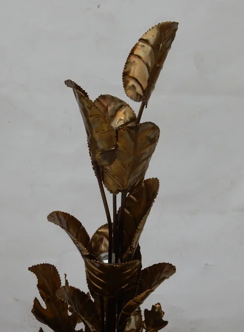 1970′ Maison Jansen Brass Illuminating Plant 2 Bulbs