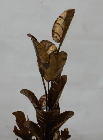 1970′ Maison Jansen Brass Illuminating Plant 2 Bulbs