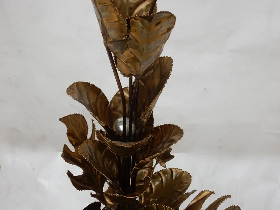 1970′ Maison Jansen Brass Illuminating Plant 2 Bulbs