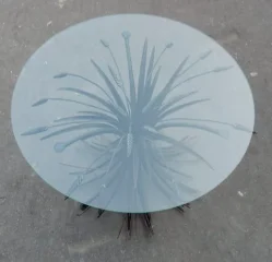 1970′ Pair of Black Sheaf of Wheat Pedestal Tables or Coffee Tables Coco Chanel Style