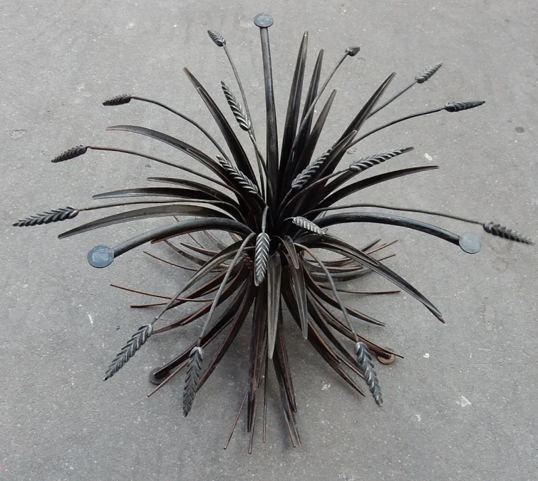 1970′ Pair of Black Sheaf of Wheat Pedestal Tables or Coffee Tables Coco Chanel Style