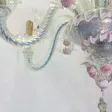 1950′ Lustre Murano à 6 Lumières en Verre Bleu Opalescent et Pâte de Verre Rose