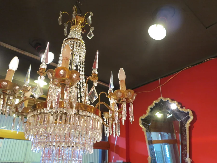 1950′ Lustre Baguès à 6 Branches et 6 Poignards