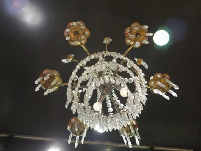 1950′ Baguès Chandelier with 6 Branches and 6 Daggers