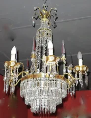 1950′ Baguès Chandelier with 6 Branches and 6 Daggers