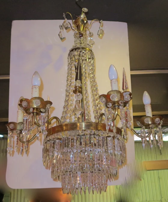 1950′ Lustre Baguès à 6 Branches et 6 Poignards
