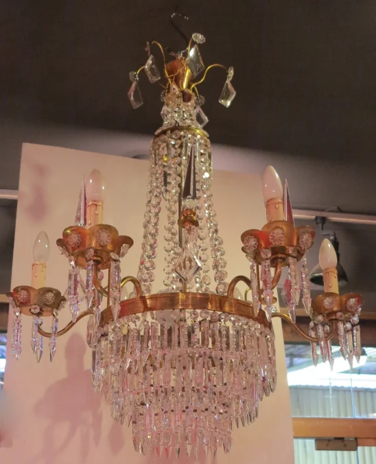 1950′ Lustre Baguès à 6 Branches et 6 Poignards