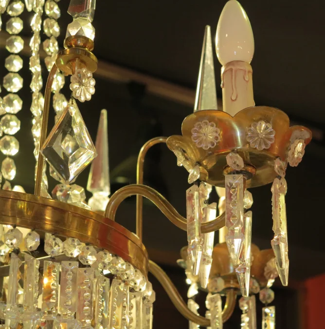 1950′ Lustre Baguès à 6 Branches et 6 Poignards