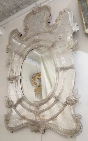 1950′ Murano Center Oval Beveled Mirror