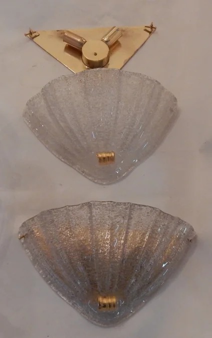 1970′ Pair of Murano Crystal Sconces