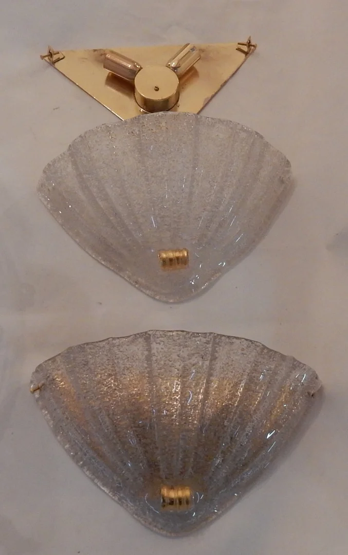 1970′ Pair of Murano Crystal Sconces