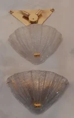 1970′ Pair of Murano Crystal Sconces