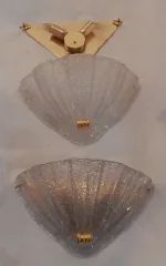 1970′ Paire d’Appliques Cristal Murano