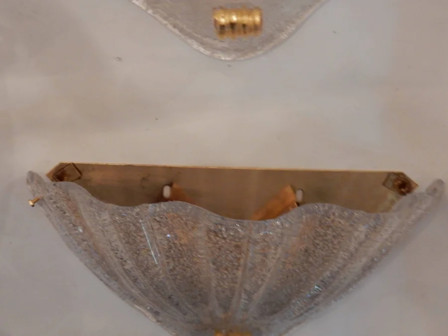 1970′ Pair of Murano Crystal Sconces