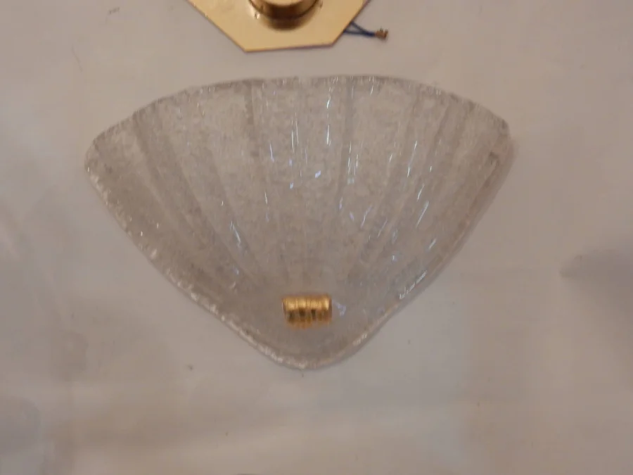 1970′ Pair of Murano Crystal Sconces