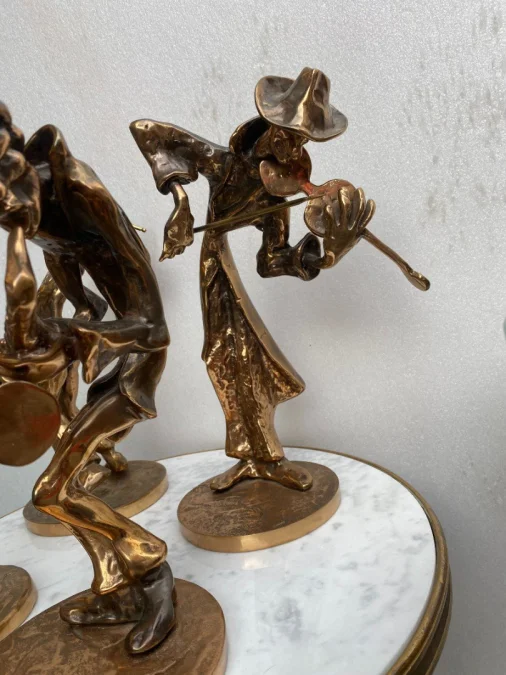 1970s/80s Le Jazz Band – Set of 4 Bronze Sculptures, Signed LOHE
