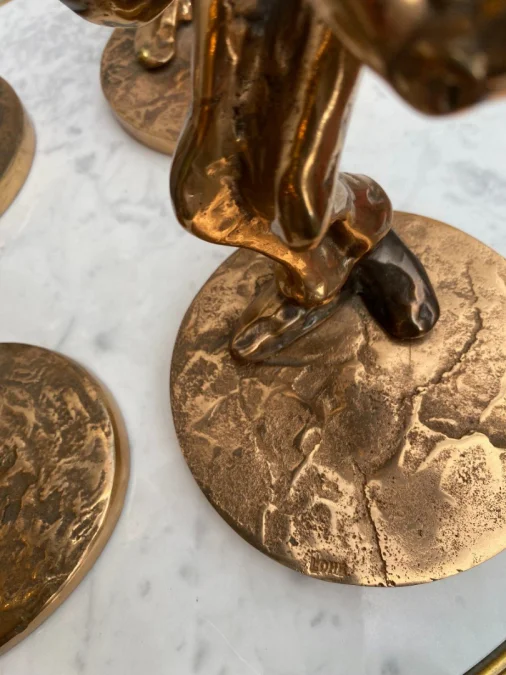 1970s/80s Le Jazz Band – Set of 4 Bronze Sculptures, Signed LOHE
