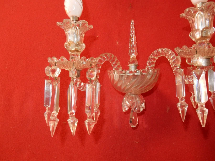 1950′ Pair of Baccarat Dagger Sconces Tors Model