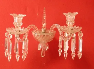 1950′ Paire d’Appliques Au Poignard Baccarat Modèle Tors
