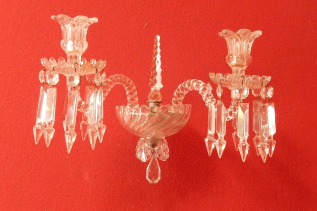 1950′ Paire d’Appliques Au Poignard Baccarat Modèle Tors