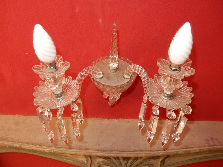 1950′ Pair of Baccarat Dagger Sconces Tors Model