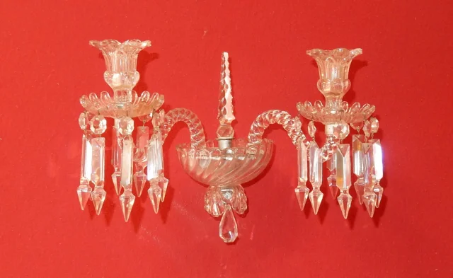 1950′ Paire d’Appliques Au Poignard Baccarat Modèle Tors