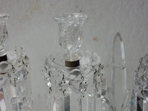 1950′ Paire de Chandeliers Baccarat Modèle Tors Signée