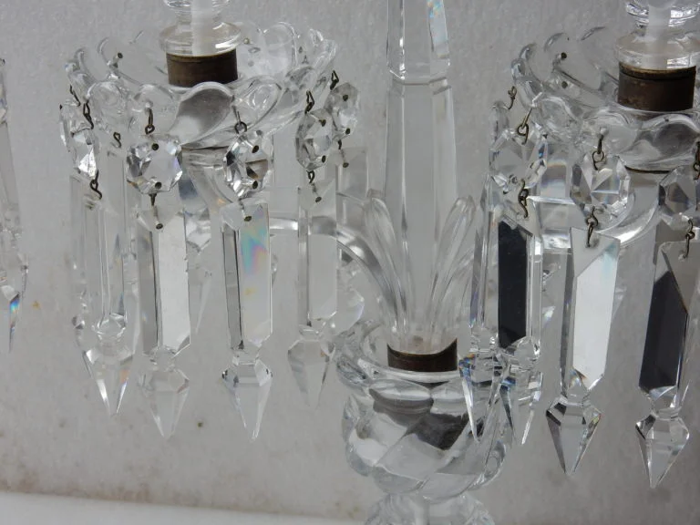 1950′ Paire de Chandeliers Baccarat Modèle Tors Signée