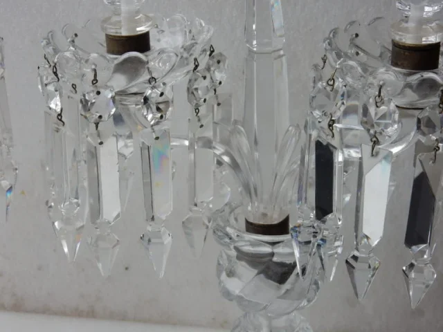 1950′ Paire de Chandeliers Baccarat Modèle Tors Signée