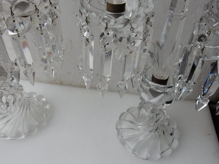 1950′ Paire de Chandeliers Baccarat Modèle Tors Signée