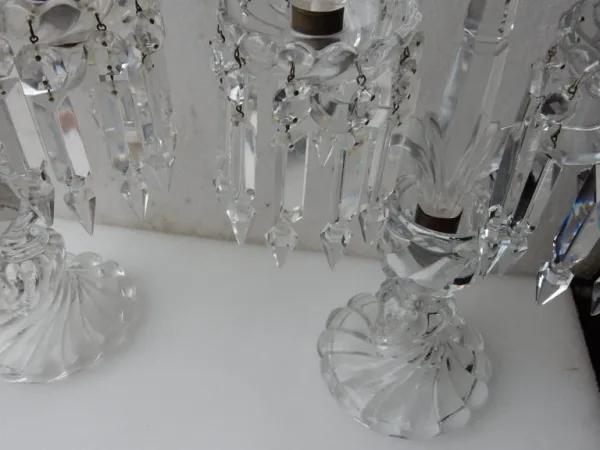 1950′ Paire de Chandeliers Baccarat Modèle Tors Signée
