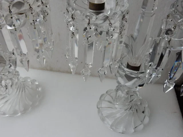 1950′ Paire de Chandeliers Baccarat Modèle Tors Signée
