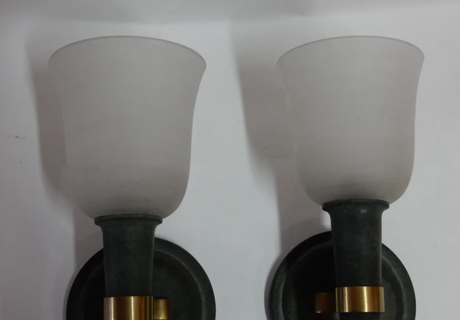 1940′ Paire d’Appliques Art Déco Par Perzel Signées