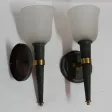 1940′ Pair of Art Deco Sconces By Perzel Signed