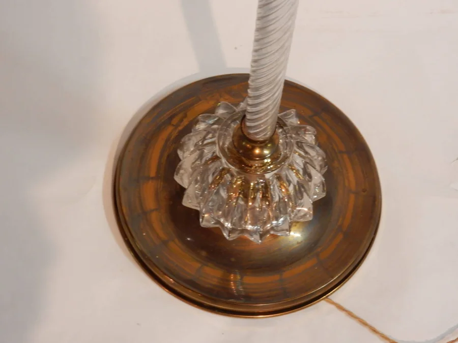 1950/70 Crystal And Brass Floor Lamp Saint Louis