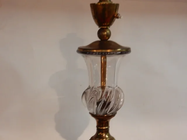 1950/70 Crystal And Brass Floor Lamp Saint Louis