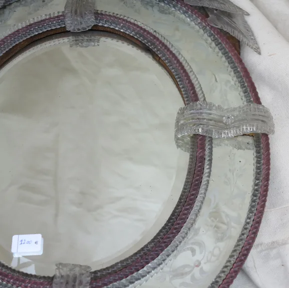 Miroir murano ovale bicolore