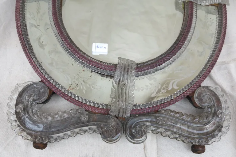 Miroir murano ovale bicolore