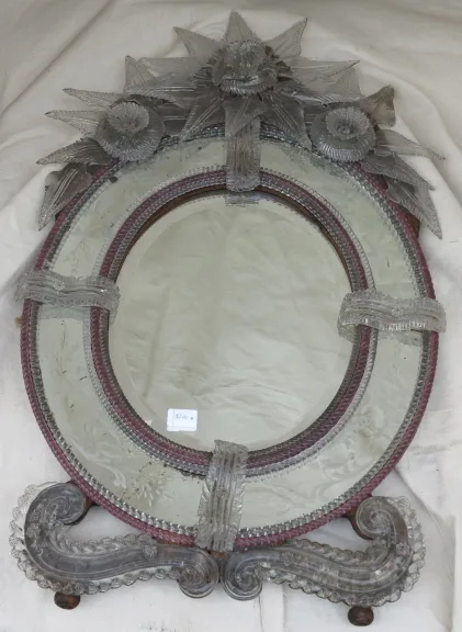 Miroir murano ovale bicolore