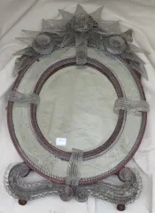 Miroir murano ovale bicolore