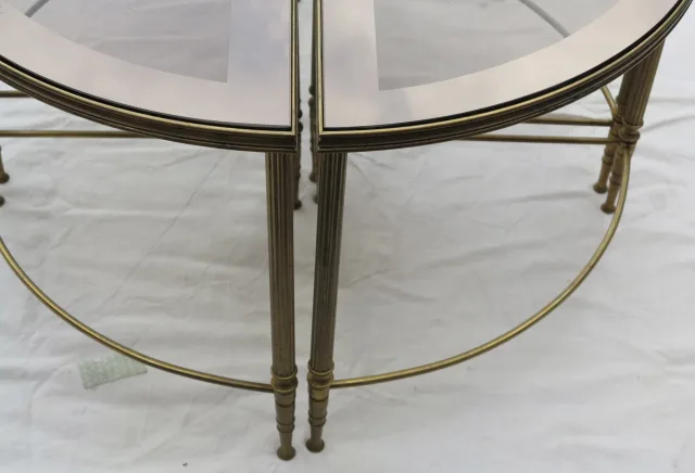 1950/70 '4 стола с круговым журнальным столиком Maison Bagués bronze