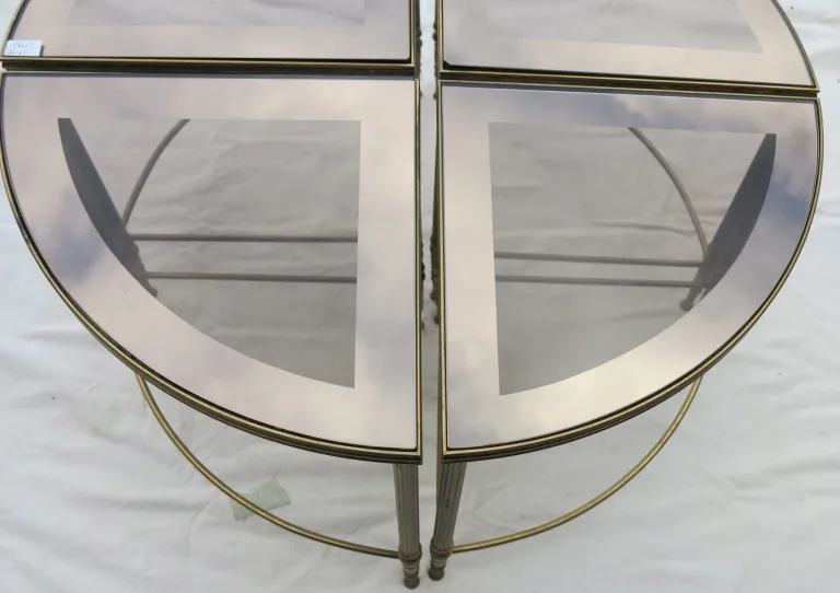 1950/70 '4 Tische machen einen runden Couchtisch Maison Bagués Bronze