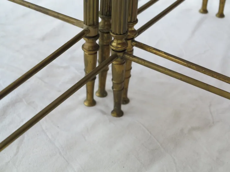 1950/70 '4 Tische machen einen runden Couchtisch Maison Bagués Bronze