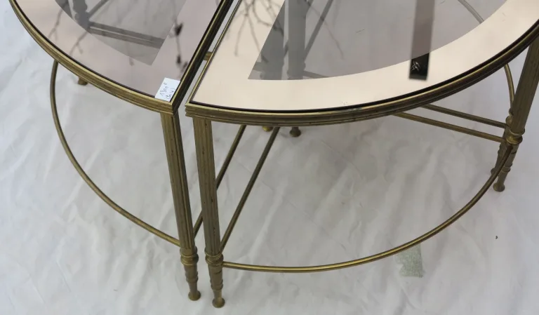 1950/70 '4 Tische machen einen runden Couchtisch Maison Bagués Bronze
