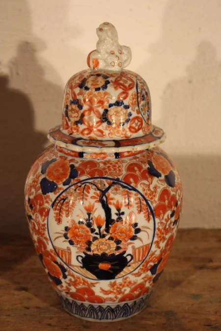 PAIR OF IMARI POTS